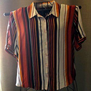 Volcom women's size 12 XL Stripe Collared Shirt